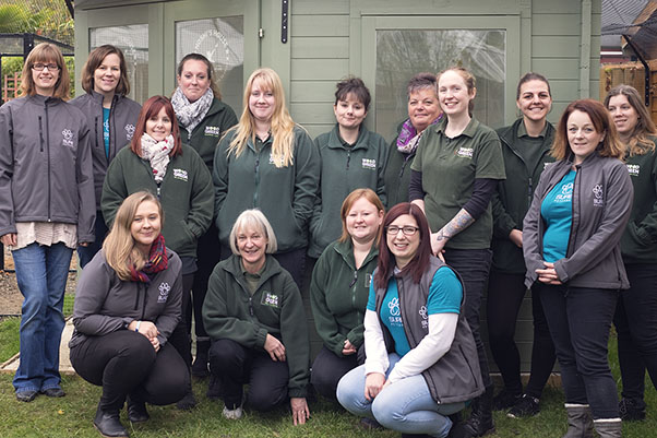 Sure Petcare and Wood Green staff outside Hoshi's House